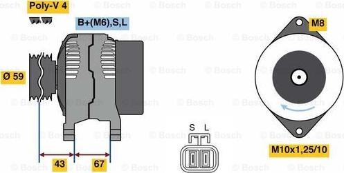 BOSCH 0 986 080 520 - Генератор unicars.by