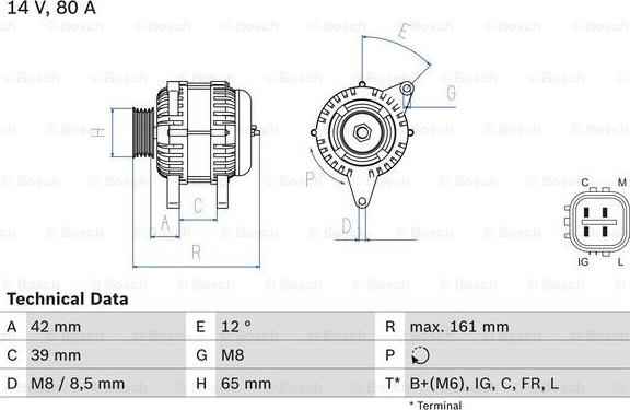 BOSCH 0 986 080 570 - Генератор unicars.by