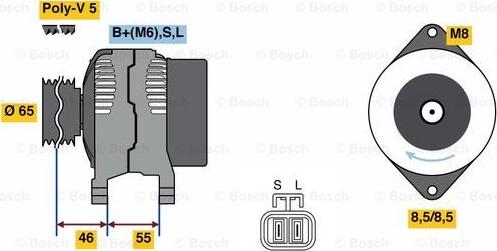 BOSCH 0 986 080 690 - Генератор unicars.by