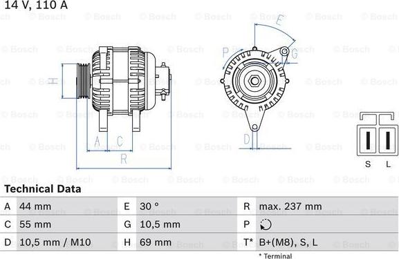 BOSCH 0 986 080 640 - Генератор unicars.by