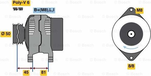 BOSCH 0 986 080 650 - Генератор unicars.by