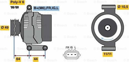 BOSCH 0 986 080 610 - Генератор unicars.by