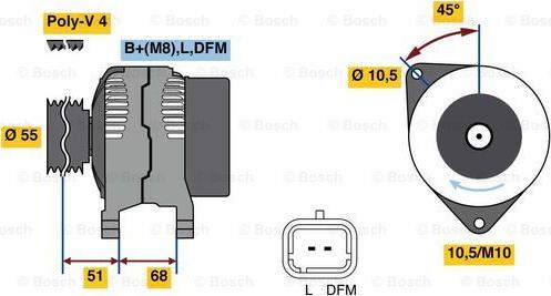 BOSCH 0 986 080 680 - Генератор unicars.by