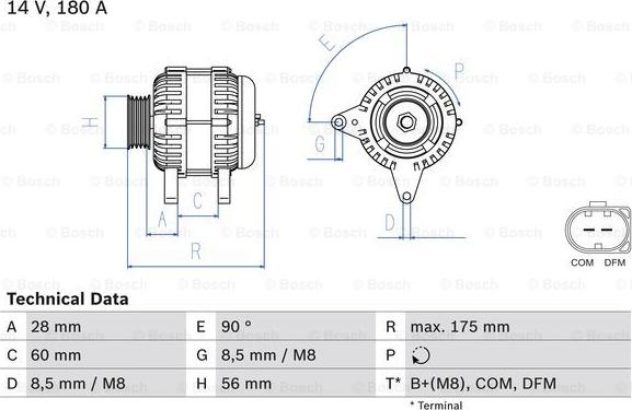 BOSCH 0 986 080 090 - Генератор unicars.by