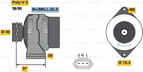 BOSCH 0 986 080 010 - Генератор unicars.by