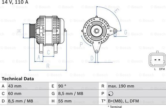 BOSCH 0 986 080 140 - Генератор unicars.by