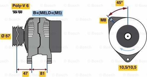 BOSCH 0 986 080 120 - Генератор unicars.by