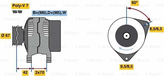 BOSCH 0 986 080 830 - Генератор unicars.by