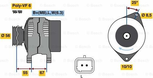 BOSCH 0 986 080 870 - Генератор unicars.by