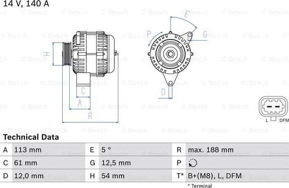 BOSCH 0 986 080 380 - Генератор unicars.by