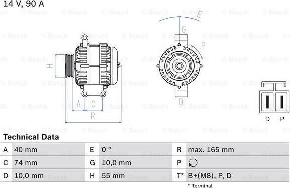 BOSCH 0 986 080 320 - Генератор unicars.by