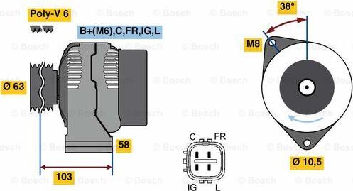 BOSCH 0 986 080 240 - Генератор unicars.by