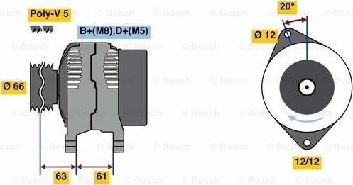 BOSCH 0 986 080 280 - Генератор unicars.by