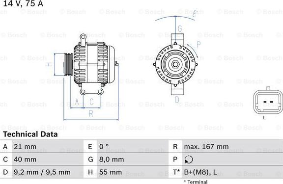 BOSCH 0 986 080 220 - Генератор unicars.by