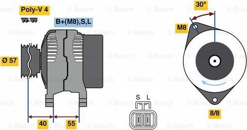 BOSCH 0 986 080 790 - Генератор unicars.by