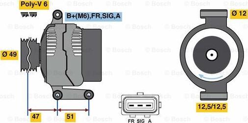 BOSCH 0 986 080 750 - Генератор unicars.by