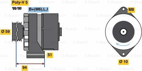 BOSCH 0 986 080 760 - Генератор unicars.by