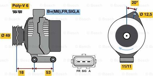 BOSCH 0 986 080 700 - Генератор unicars.by