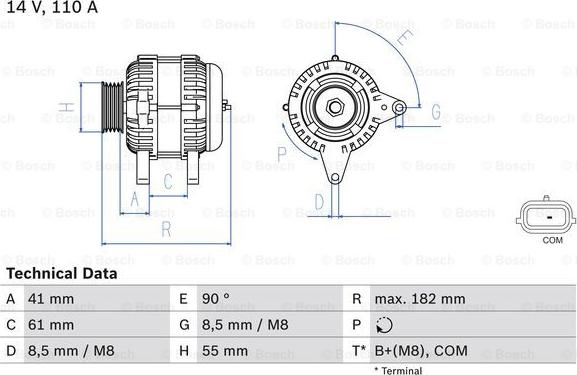 BOSCH 0 986 080 710 - Генератор unicars.by