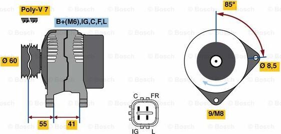 BOSCH 0 986 080 730 - Генератор unicars.by