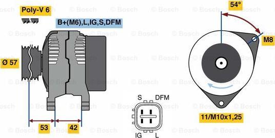 BOSCH 0 986 081 430 - Генератор unicars.by