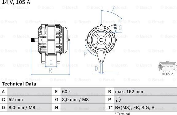 BOSCH 0 986 081 090 - Генератор unicars.by