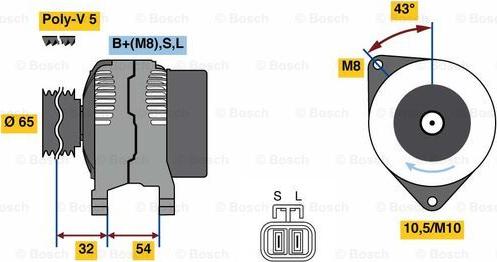 BOSCH 0 986 081 050 - Генератор unicars.by