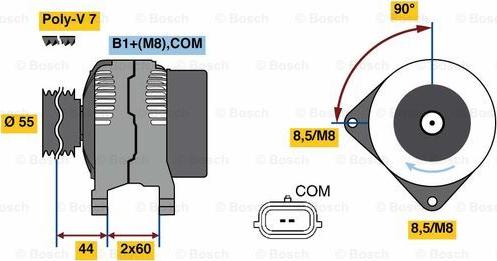 BOSCH 0 986 081 080 - Генератор unicars.by