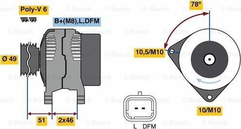 BOSCH 0 986 081 020 - Генератор unicars.by