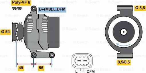 BOSCH 0 986 081 070 - Генератор unicars.by