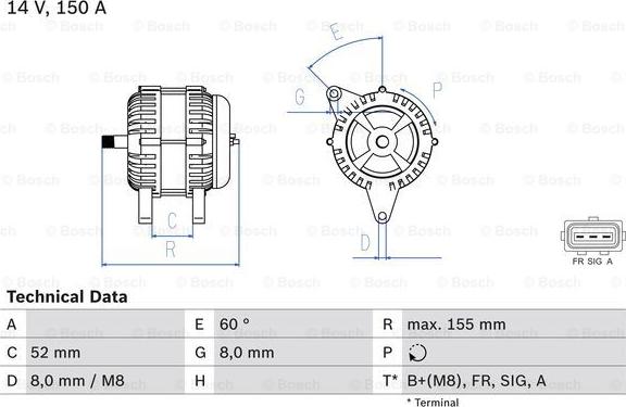 BOSCH 0 986 081 140 - Генератор unicars.by