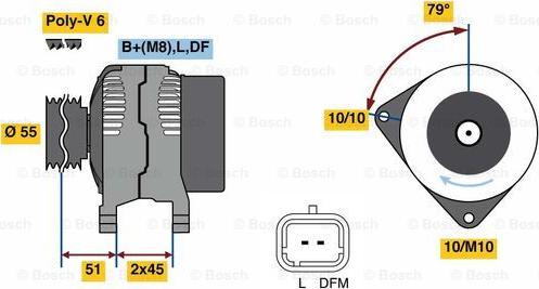 BOSCH 0 986 081 350 - Генератор unicars.by