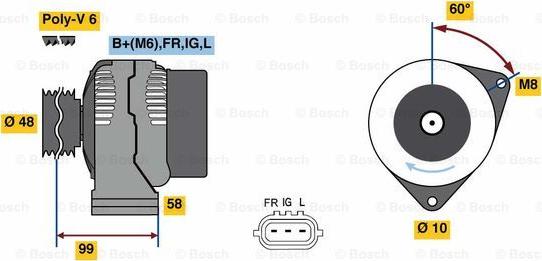 BOSCH 0 986 081 290 - Генератор unicars.by