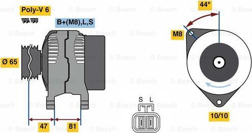 BOSCH 0 986 081 250 - Генератор unicars.by