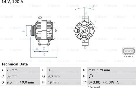 BOSCH 0 986 081 700 - Генератор unicars.by