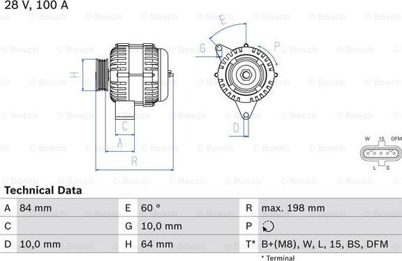 BOSCH 0 986 083 950 - Генератор unicars.by