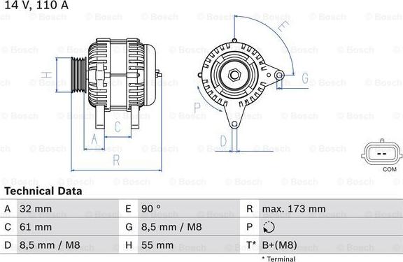 BOSCH 0 986 083 980 - Генератор unicars.by