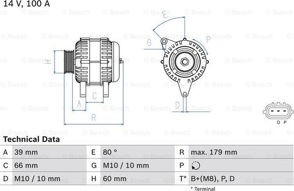 BOSCH 0 986 083 970 - Генератор unicars.by