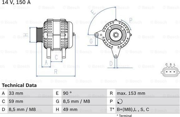 BOSCH 0 986 083 540 - Генератор unicars.by