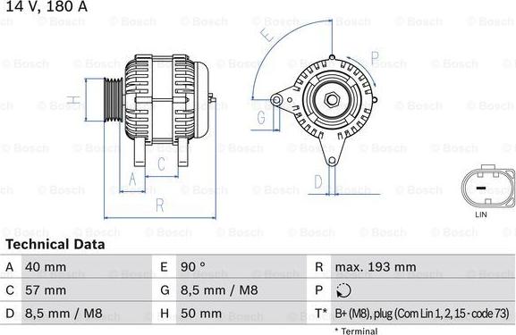 BOSCH 0 986 083 850 - Генератор unicars.by