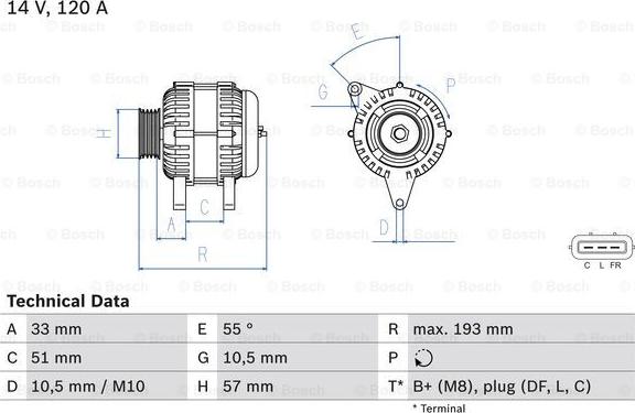 BOSCH 0 986 083 830 - Генератор unicars.by