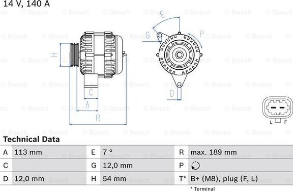 BOSCH 0 986 083 820 - Генератор unicars.by