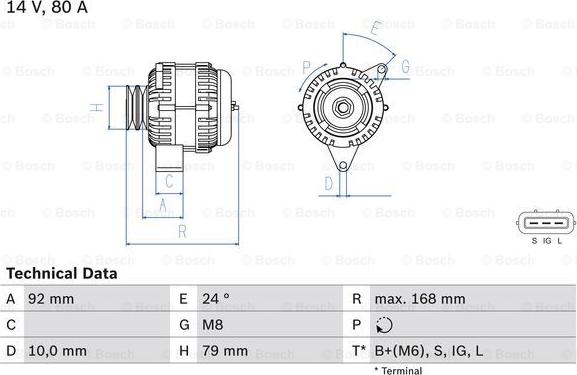 BOSCH 0 986 083 720 - Генератор unicars.by