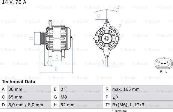 BOSCH 0 986 082 910 - Генератор unicars.by