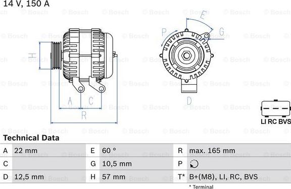 BOSCH 0 986 082 400 - Генератор unicars.by