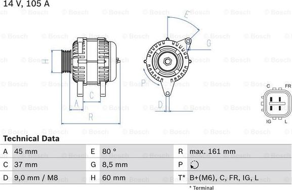 BOSCH 0 986 082 410 - Генератор unicars.by