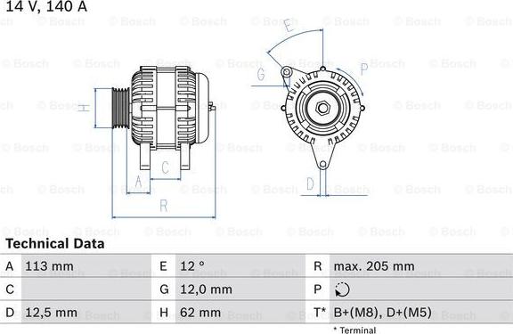 BOSCH 0 986 082 620 - Генератор unicars.by