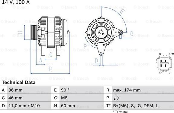 BOSCH 0 986 082 060 - Генератор unicars.by