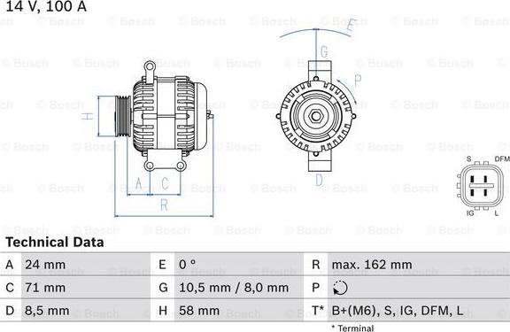 BOSCH 0 986 082 080 - Генератор unicars.by