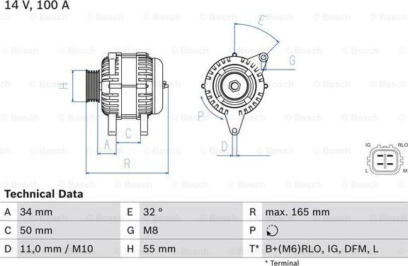 BOSCH 0 986 082 350 - Генератор unicars.by